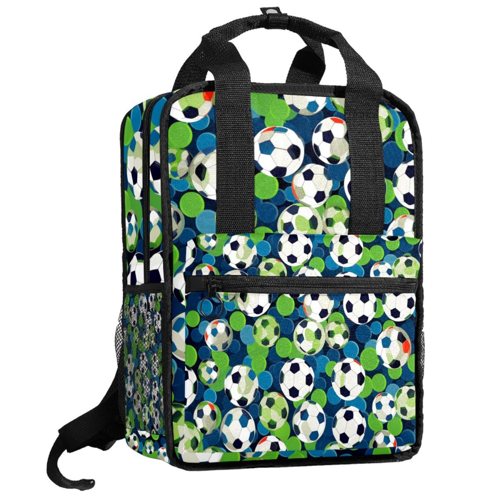 Stylish Travel Backpack for Women & Men - Durable Floral Soccer Ball Design Backpack for Work, School, Gym & Outdoor Adventures