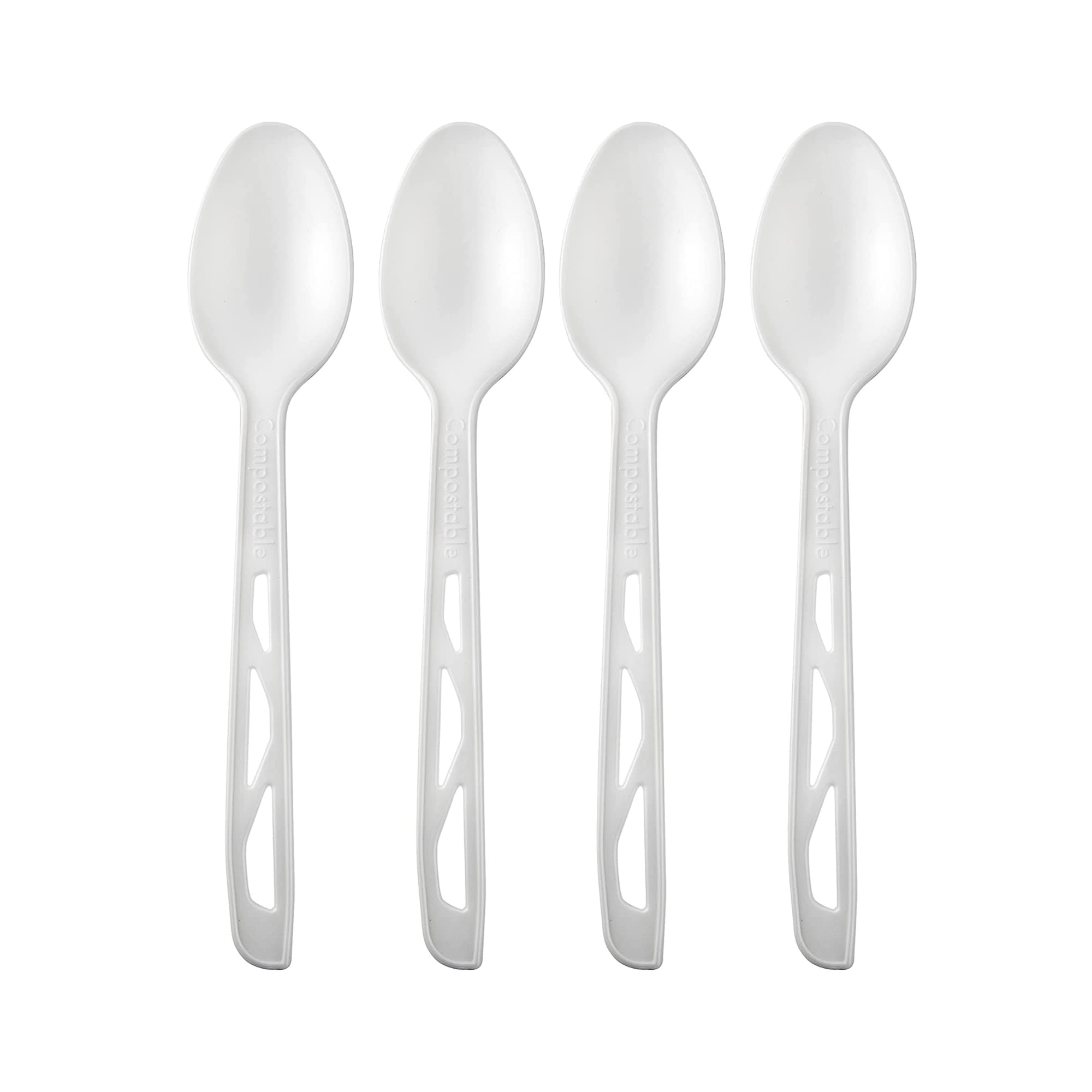 Eco-Friendly Heavyweight Compostable Cutlery Set - 100-Pack Biodegradable Plastic Forks, Knives & Teaspoons Made from Sustainable CPLA | Perfect for Parties, Picnics, Catering & Zero-Waste Living