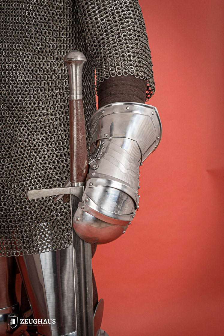 1.6mm Polished Stainless Steel Mitten Gauntlets - Durable Hand Protection for Medieval Reenactment, LARP & Cosplay