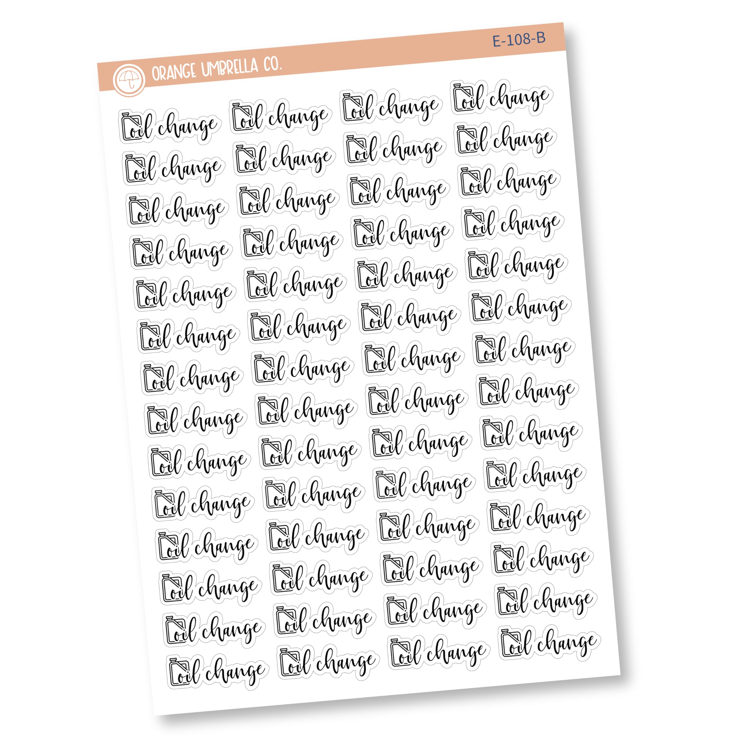 Oil Change Appointment Stickers - Car Maintenance Planner Labels for Tracking & Scheduling (E-108-B) - Perfect for Auto Shops, DIY Mechanics & Vehicle Service Reminders