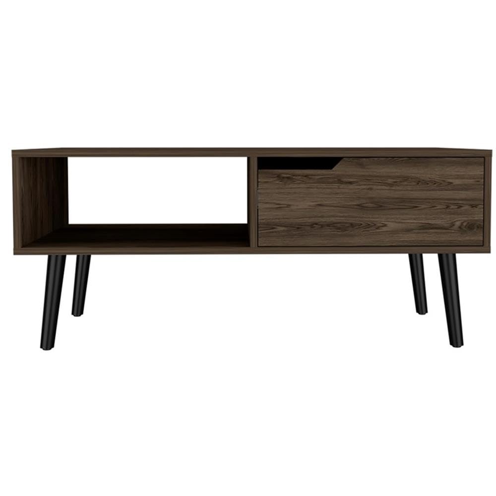 TUHOME Oslo Coffee Table - Brown Engineered Wood Living Room Table - Modern Scandinavian Design for Small Spaces, Apartments & Home Decor