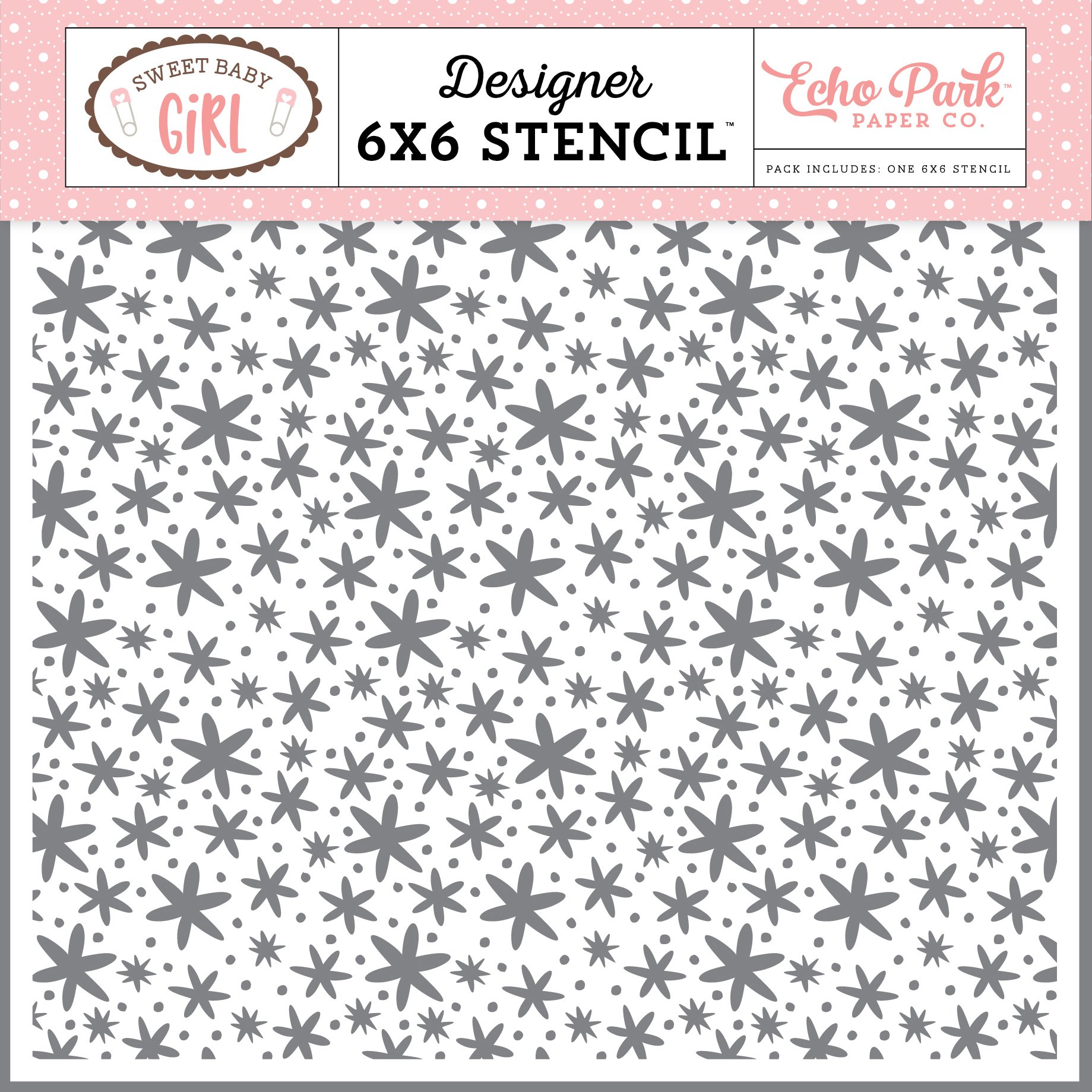 Echo Park Paper Company Sweet Floral Stencil for Scrapbooking, Card Making & DIY Crafts - Floral Design Stencil for Paper Crafting, Journaling & Home Decor Projects