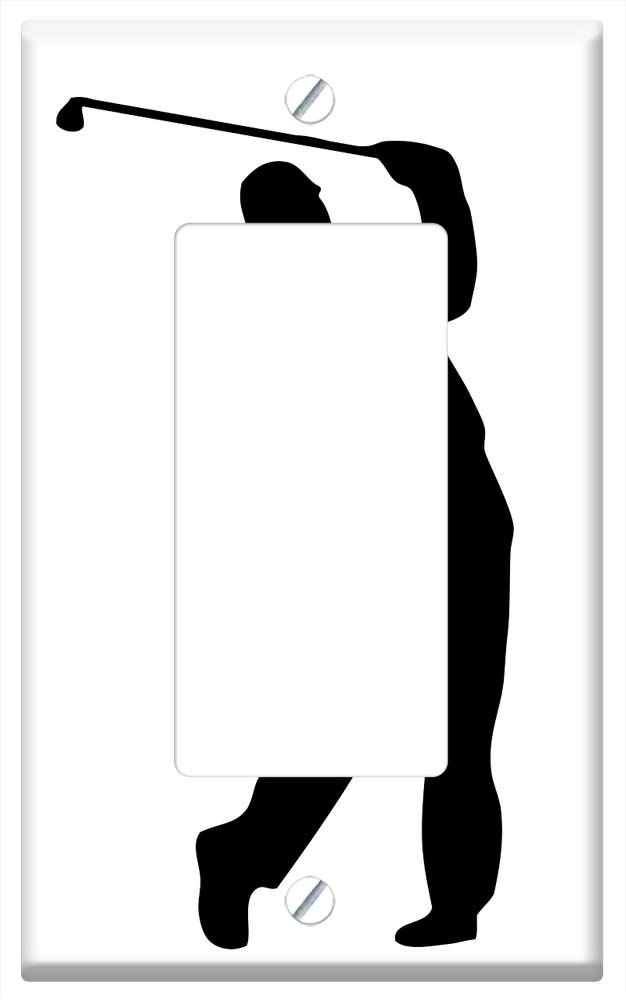 Golf Themed Single Rocker/GFCI Switch Plate Cover - Perfect for Golf Lovers, Sports Enthusiasts & Home Decor - Ideal for Game Rooms, Man Caves & Golf Club Decorations