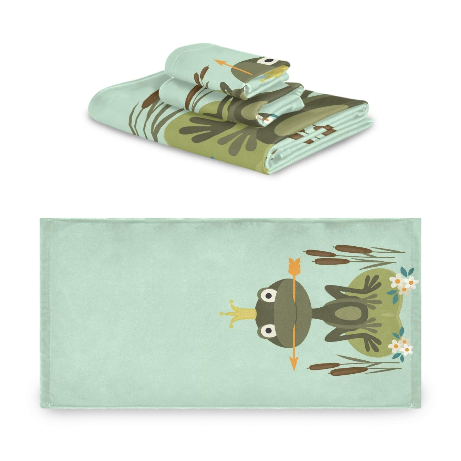 Premium Frog-Themed Bath Towel Set - 3-Piece Luxury Bath, Hand Towel & Washcloth - Ultra Soft for Bathroom, Hotel, Gym, Yoga & Spa - Perfect for Home Decor, Gifts & Relaxation
