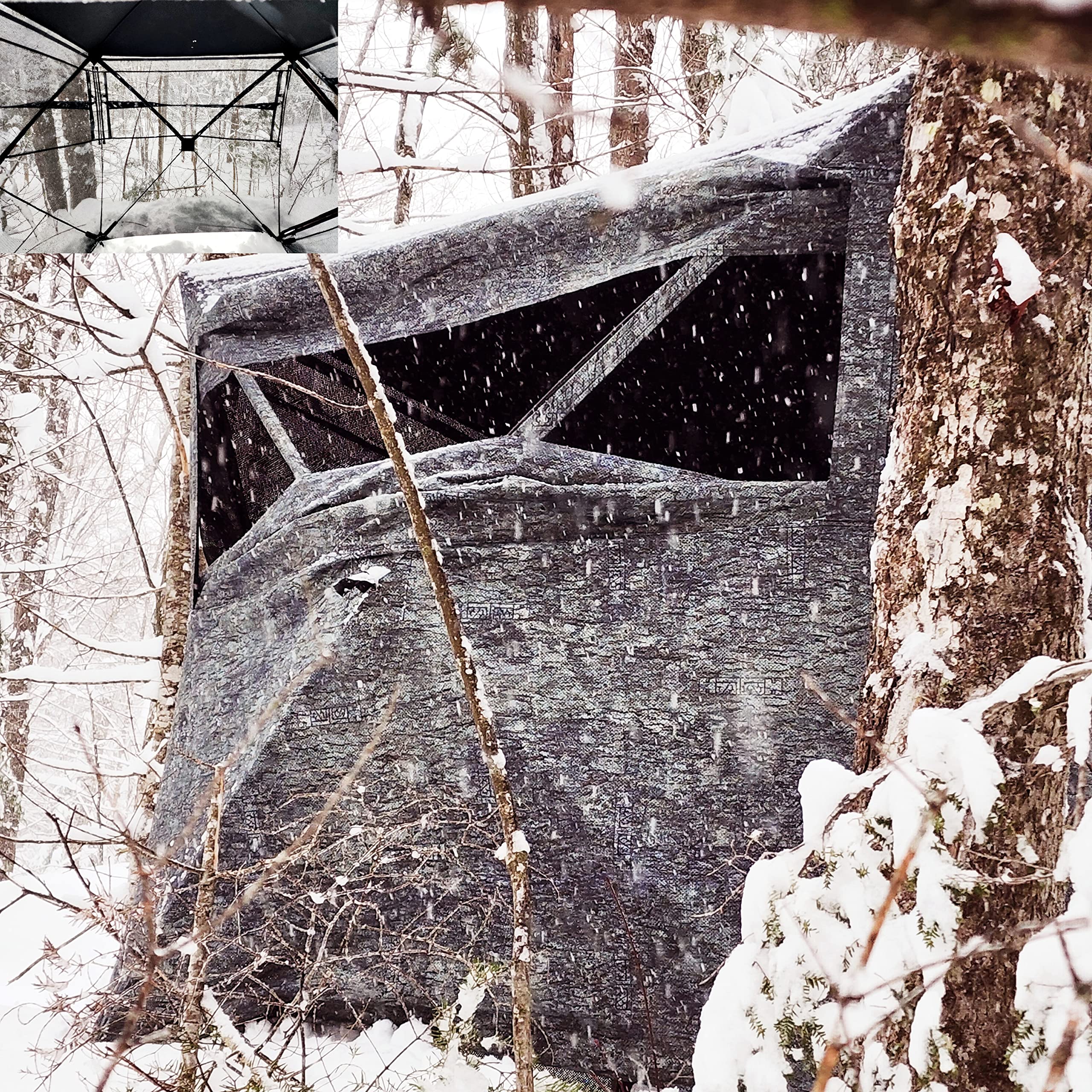 360° See-Through Hunting Ground Blind - Lightweight Portable Camouflage Tent for Deer & Turkey Hunting - Perfect for Wildlife Observation & Outdoor Adventures