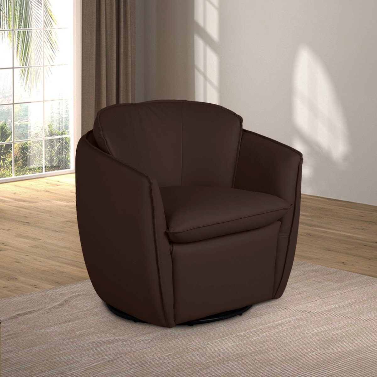 Gibson Modern Swivel Chair - 360 Degree Rotating Accent Chair for Living Room, Office & Lounge - Comfortable Upholstered Fabric Seat with Sturdy Metal Base - Perfect for Reading, Relaxing & Entertaining