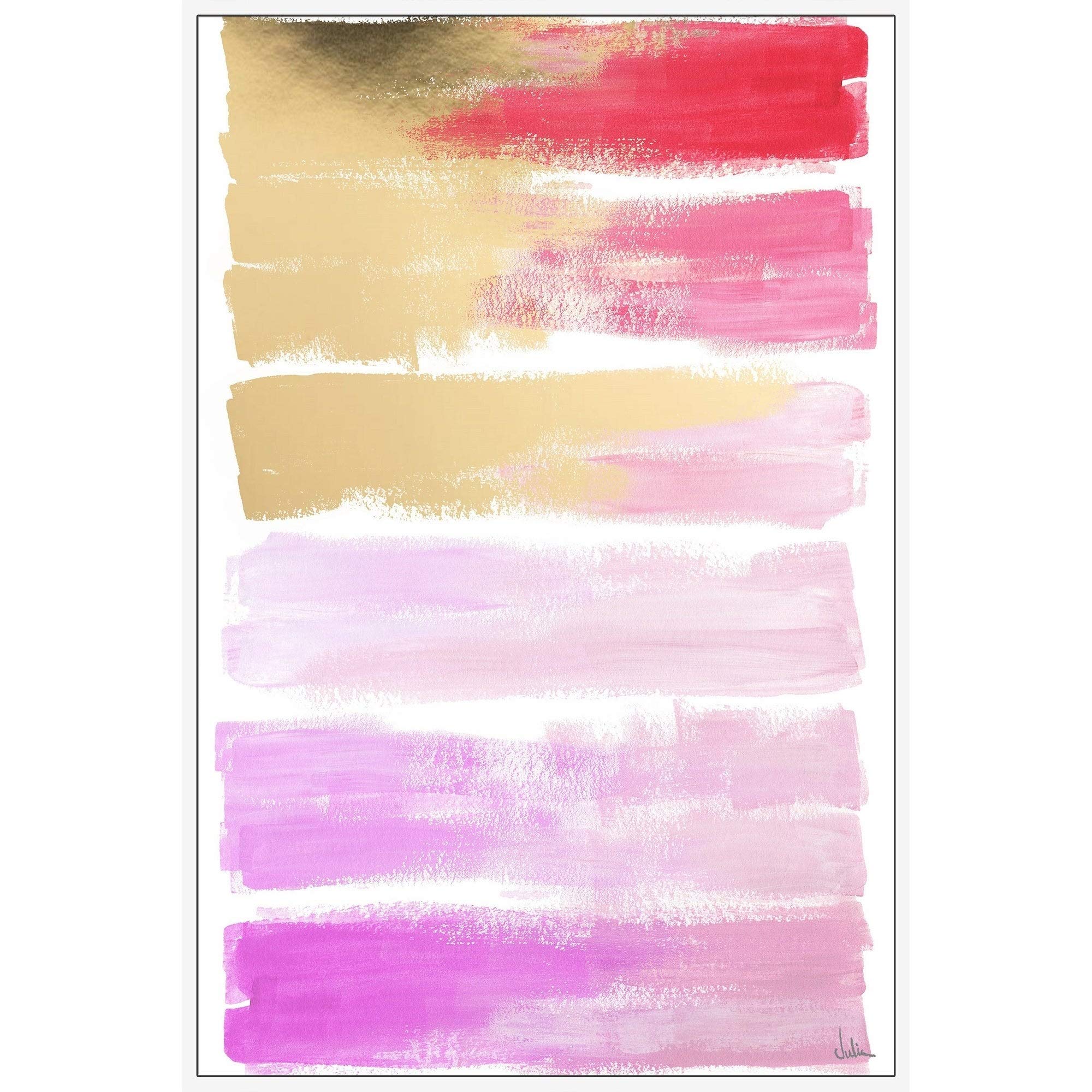 Handmade Shades of Pink Floater Framed Canvas Print 20x30 | Modern Wall Art for Living Room, Bedroom & Office Decor | Marmont Hill