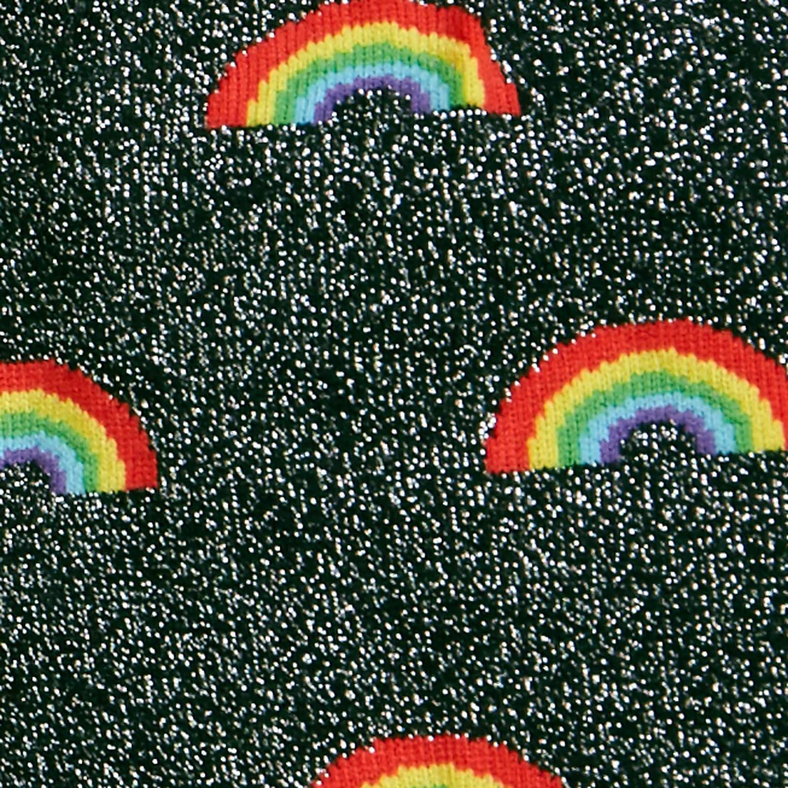 Sparkly Rainbow Glitter Crew Socks for Women - Fun & Comfortable Everyday Wear - Perfect for Casual Outfits, Gifts & Festival Fashion