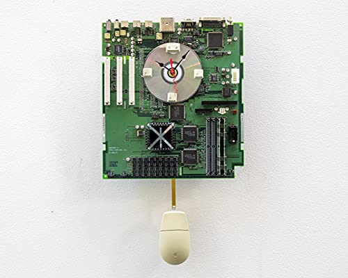 Apple Computer Motherboard Clock - Unique Geek Gift for Mac & PC Users - Repurposed Circuit Board Wall Clock - Perfect for Tech Enthusiasts, Nerds & Office Decor