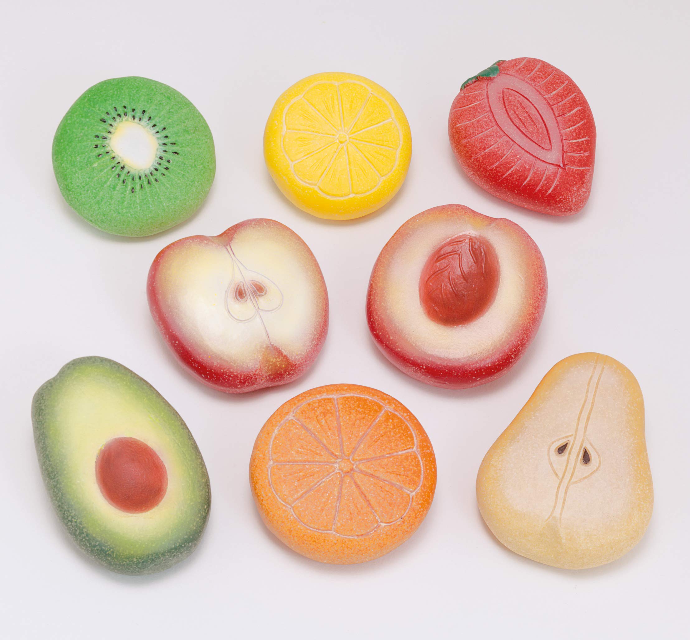 Yellow Door Fruit Sensory Play Stones - Set of 8 Educational Toys for Toddlers - Perfect for Montessori Learning, Sensory Bins & Early Childhood Development Activities