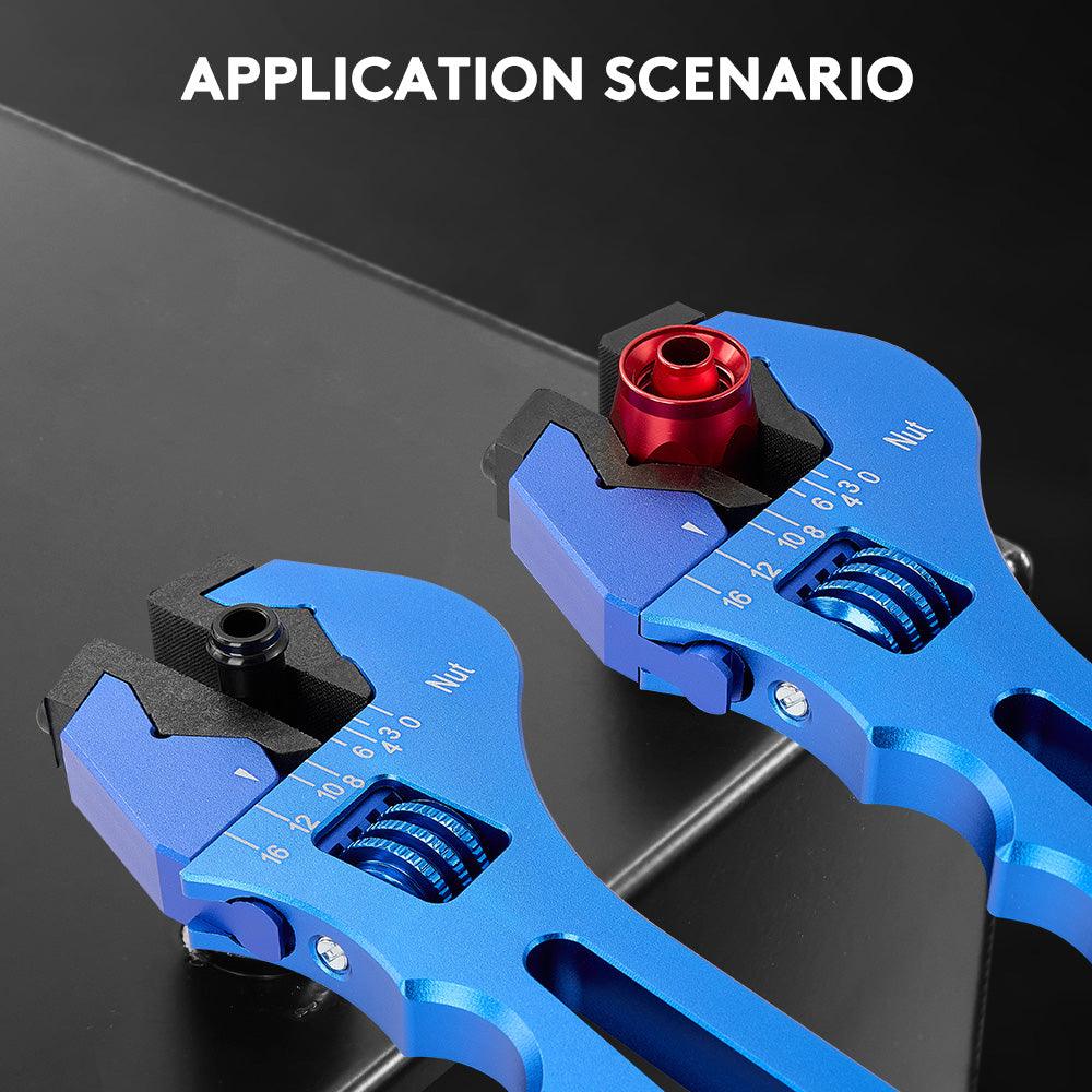 EVIL ENERGY Non-Marring Adjustable AN Fitting Wrench - 3/16AN Aluminum Spanner Tool for Automotive Fuel Lines & Hydraulic Systems | Perfect for Mechanics & DIY Car Maintenance