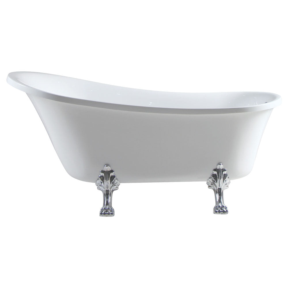 Fienza FR2550 1700C 1700mm Freestanding Acrylic Clawfoot Bathtub with Chrome Feet - Perfect for Luxury Bathrooms & Spa-Like Relaxation at Home