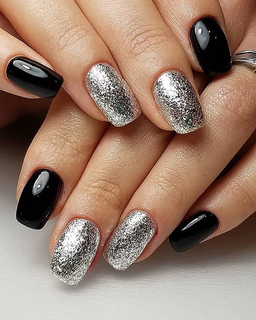Bluesky Silver Glitter Gel Nail Polish 10ml - Long Lasting 21 Day Manicure for Salon & Home Use