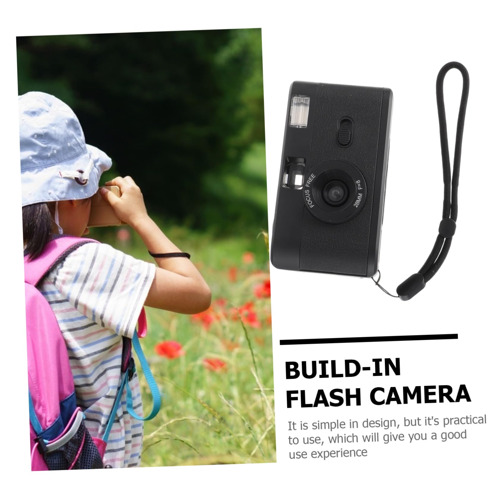 DOITOOL Reusable Vintage Retro Film Camera with Built-in Flash - Perfect for Travel, Parties & Everyday Photography