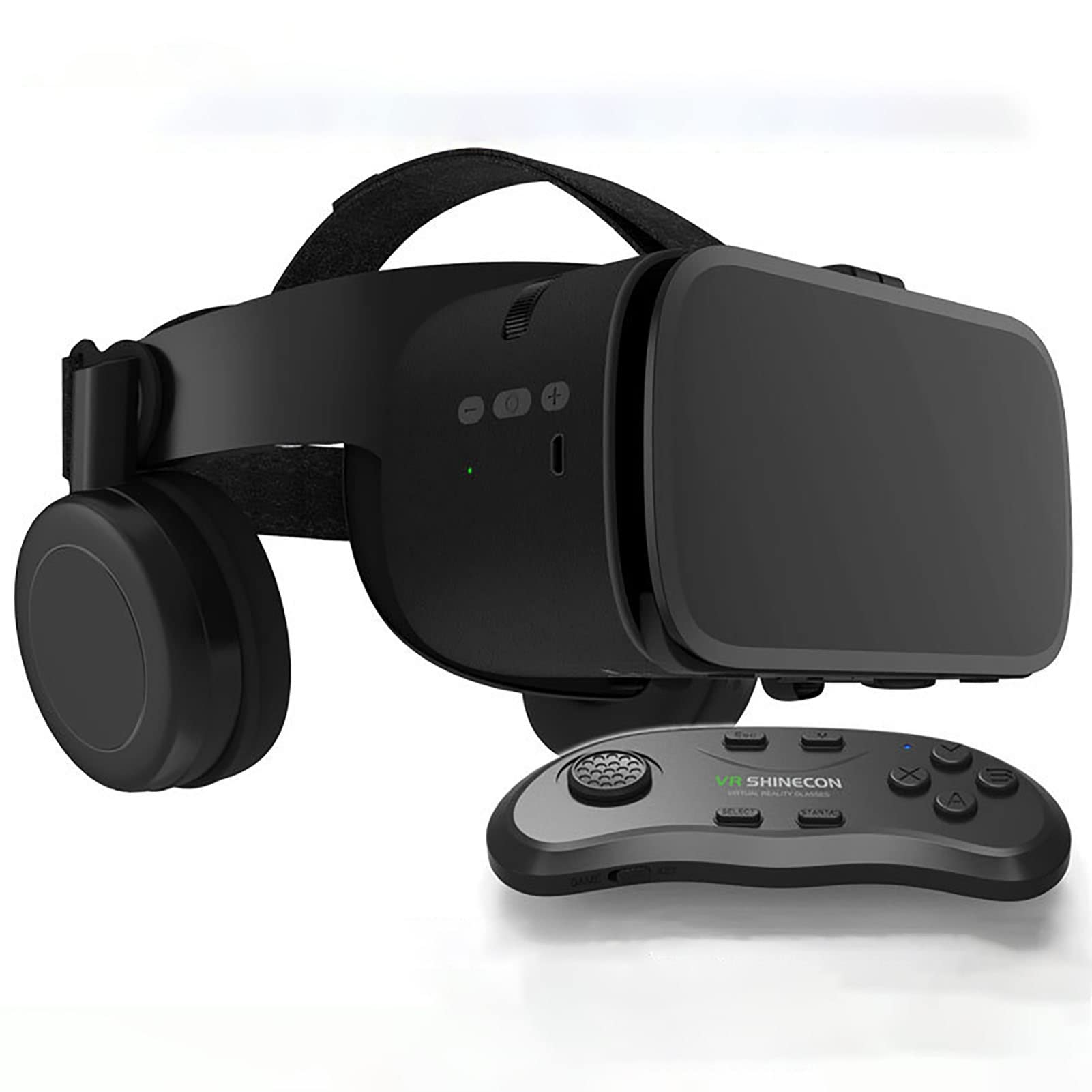 3D VR Glasses Full Screen Virtual Reality Headset with Remote Control - Original Stereo VR Goggles for iPhone 14/13/12/11 Pro/Mini/X/R/S/Max & Samsung Galaxy - Compatible with Android/iOS Phones (Color: Black) - Perfect for Gaming, Movies & Virtual Tours