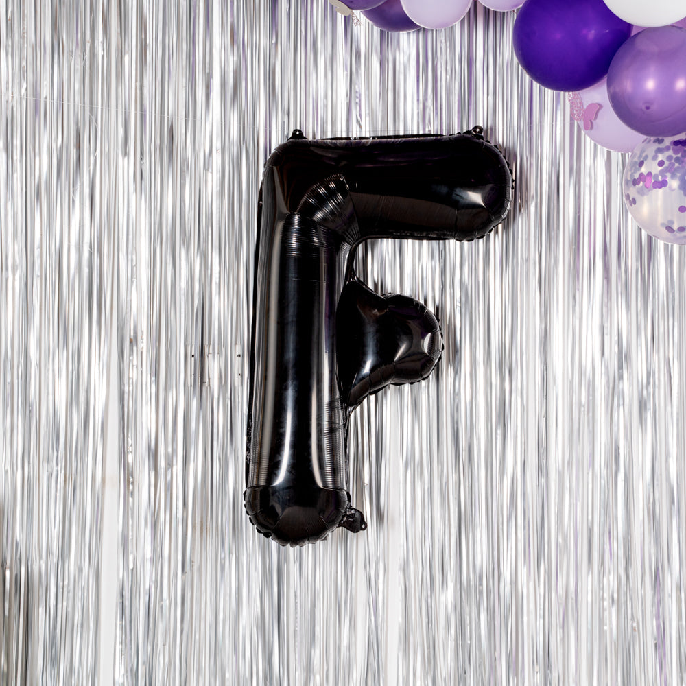 Balloonify Black Mylar Letter F Balloon - 40 Inch Large Foil Alphabet Balloon for Birthday Party Decorations, Graduation, Baby Shower & Wedding Events - 1 Count Box