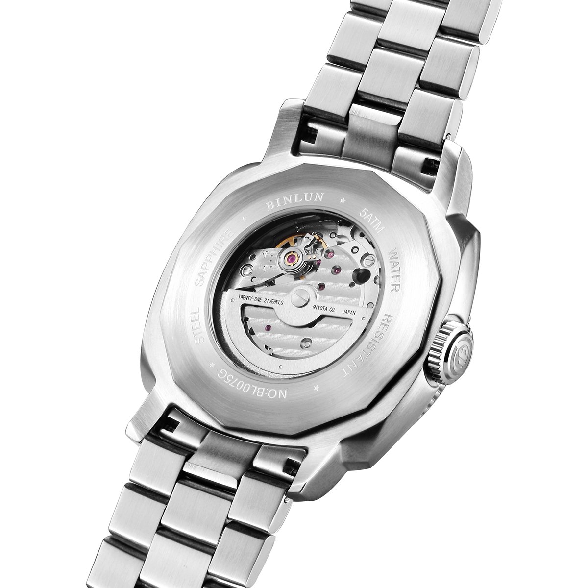 BINLUN Men's Automatic Mechanical Watch - Waterproof Stainless Steel Dress Watch with Date Display - Perfect Gift for Father, Husband & Friends - Ideal for Business, Formal Events & Daily Wear