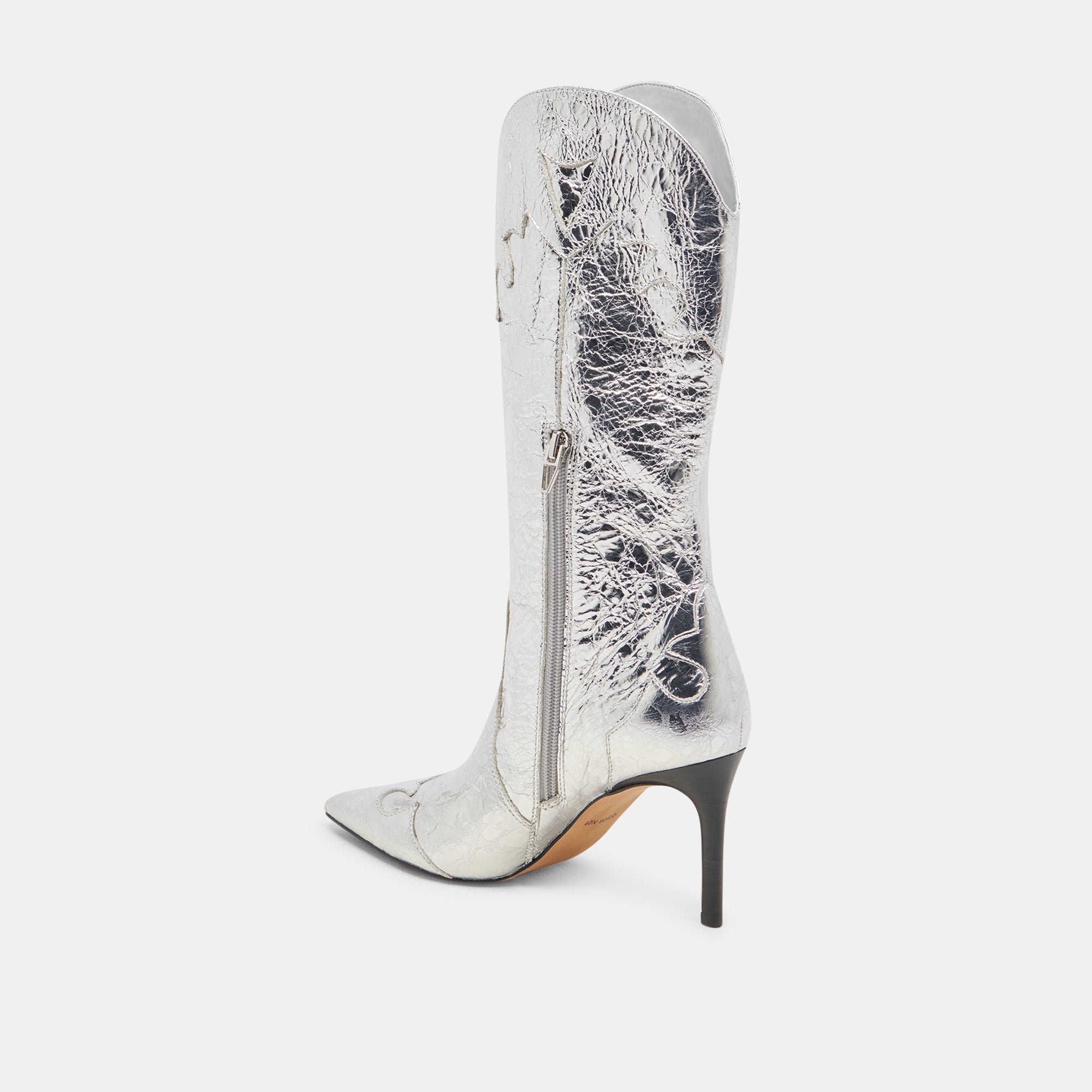 KASEDY Women's Silver Distressed Leather Boots - Stylish Ankle Boots for Casual Outfits & Night Out