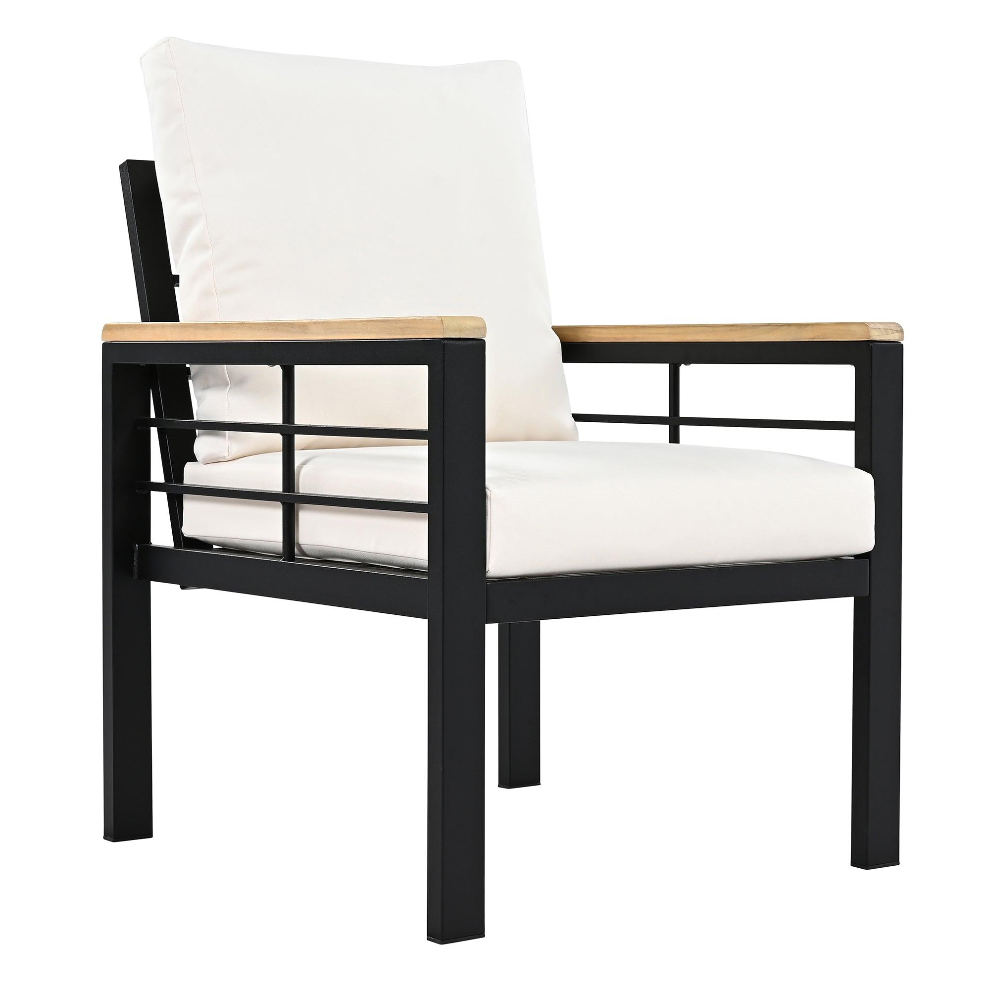 5-Piece Outdoor Patio Conversation Set with 3-Seat Sofa & Cushions - Perfect for Backyard, Poolside, Garden, and Outdoor Relaxation