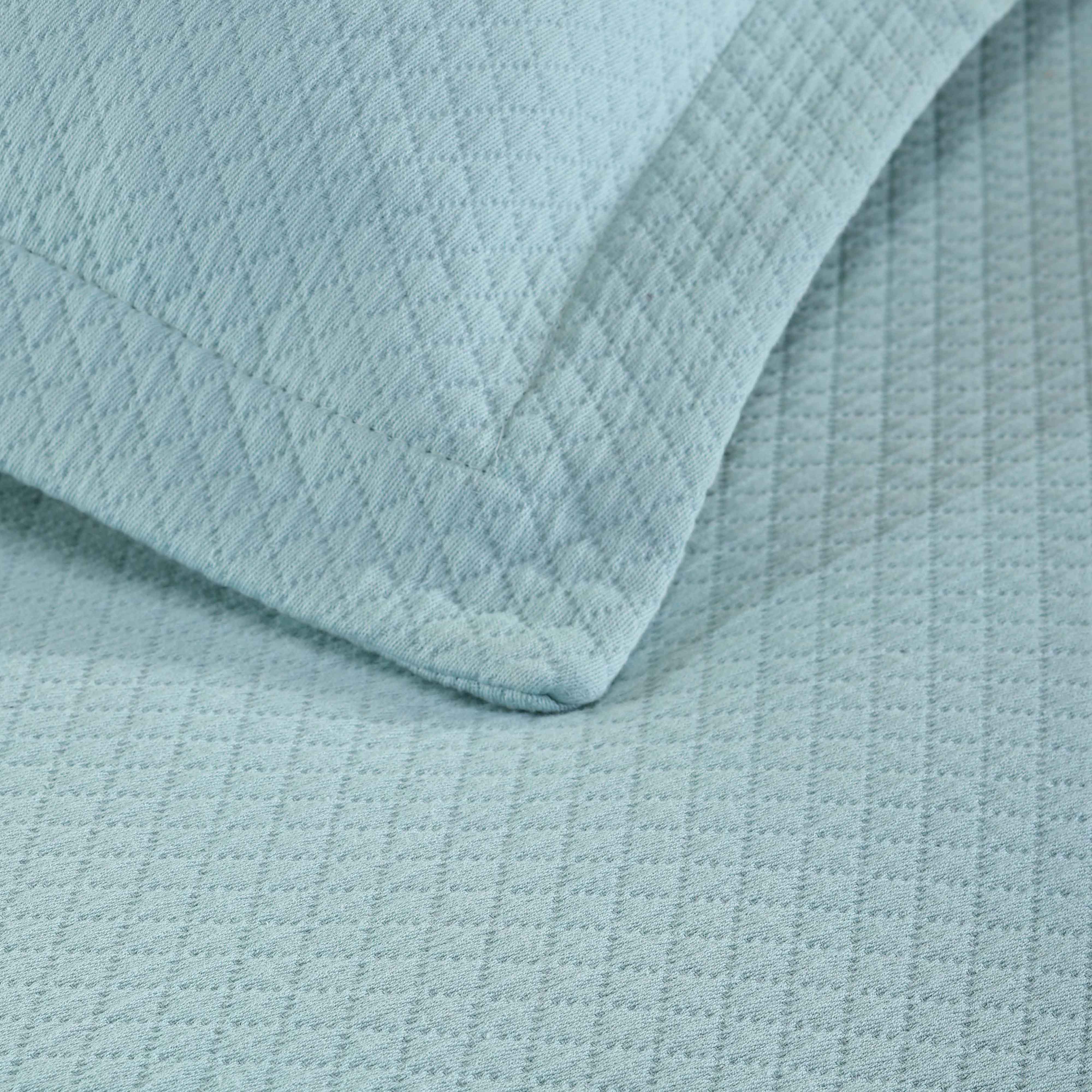 Luxury Jacquard Matelassé Cotton Diamond Solitaire Bedspread Set - Queen Size Bedding Coverlet for Master Bedroom, Guest Room & Hotel Decor
