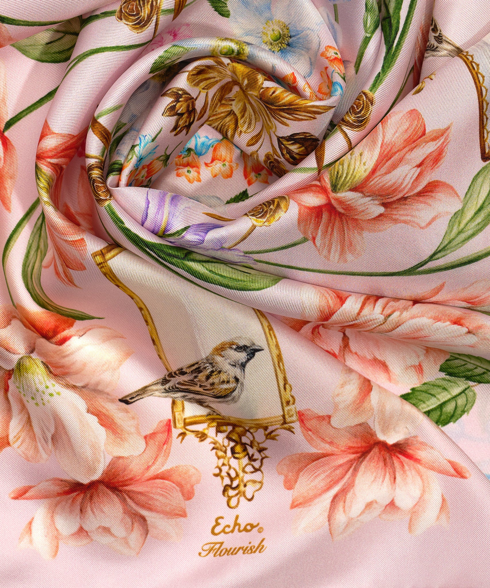 Flourish 35 Silk Square Scarf - Elegant Fashion Accessory for Women | Perfect for Office, Party & Travel Outfits