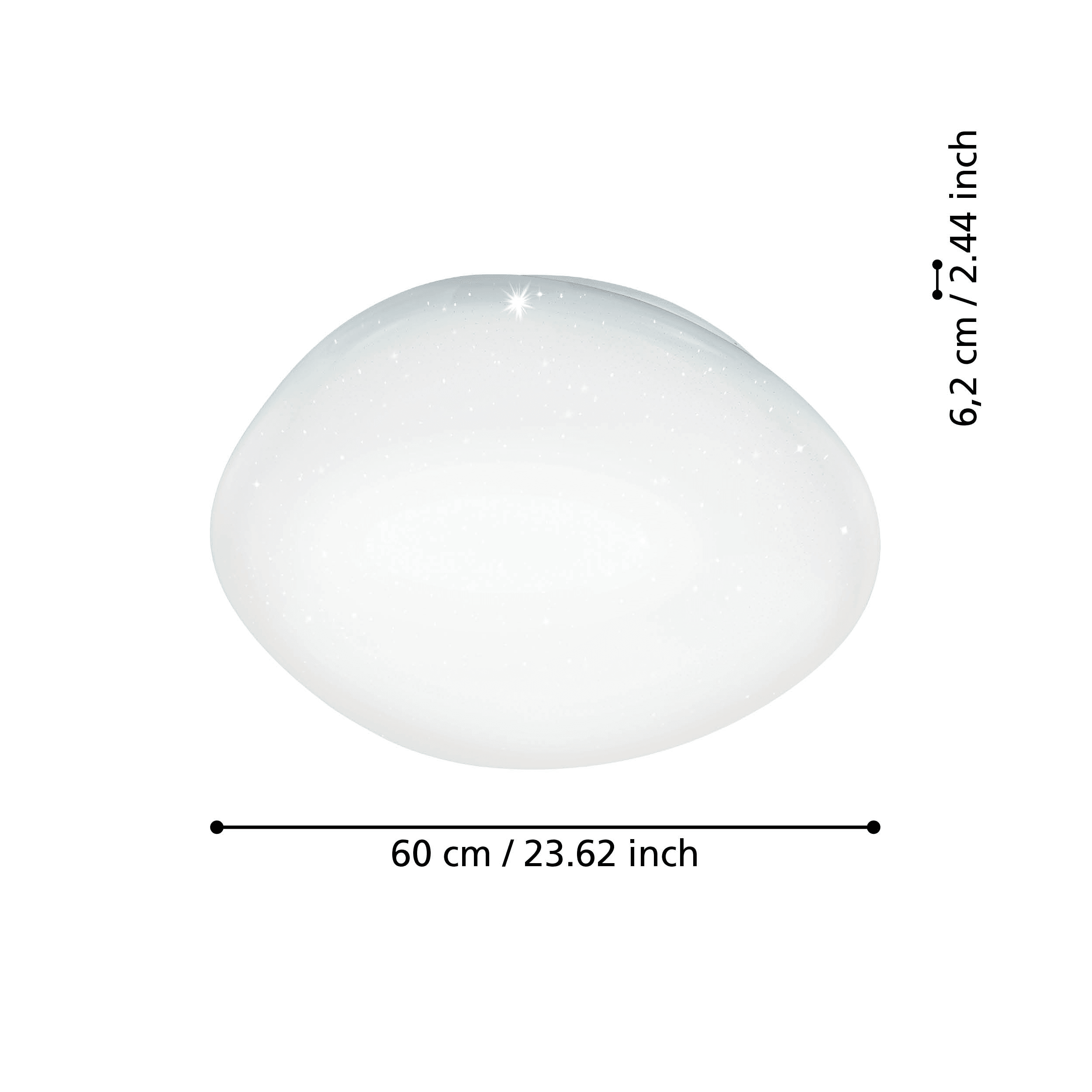 Eglo Connect Sileras Z Smart LED Pebble Shaped Ceiling Flush Mount Light 60cm - Modern Smart Home Lighting for Living Room, Bedroom & Kitchen
