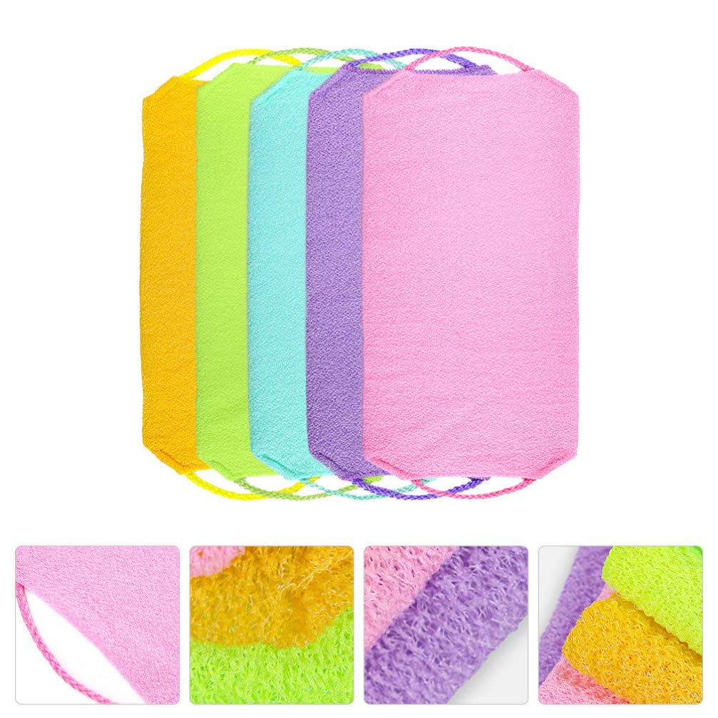 Healifty 5Pcs Exfoliating Washcloth Set - Soft Bath Towel & Body Scrubber for Smooth Skin - Korean & Japanese Style Beauty Accessories - Perfect for Salon, Spa, Home Use & Gift Giving