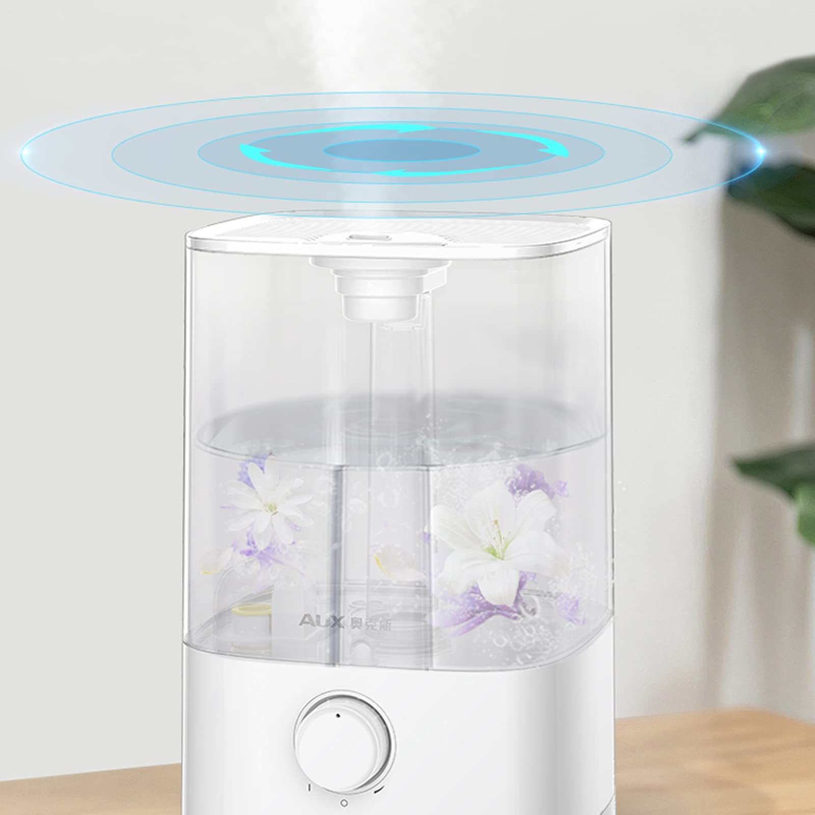 Ultrasonic Air Humidifier & Essential Oil Diffuser for Bedroom, Home, Baby Nursery - Auto Shut-Off, Super Quiet Mist - Perfect for Dry Air Relief, Aromatherapy & Better Sleep