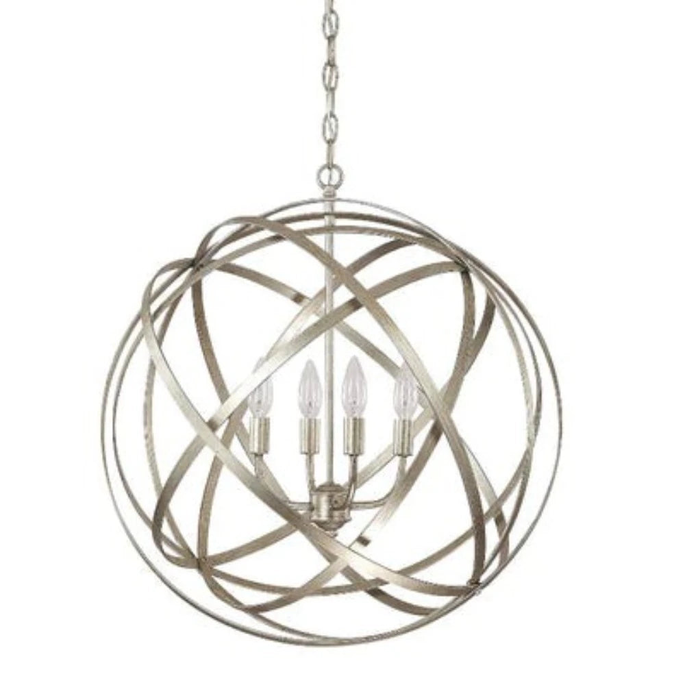 Modern Skai Chandelier in Brushed Nickel Finish - Elegant Ceiling Light Fixture for Dining Room, Bedroom, or Living Room Decor