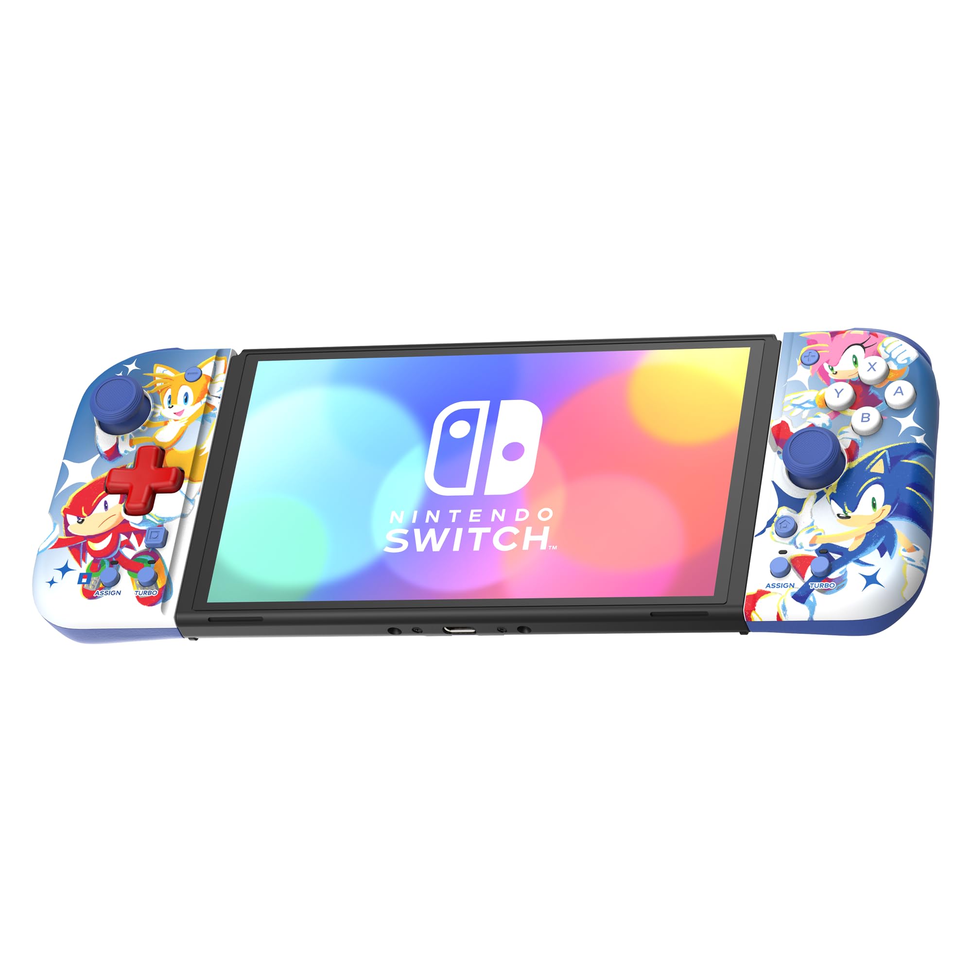 HORI Split Pad Compact (Sonic) Portable Controller for Nintendo Switch & OLED Model - Official Nintendo & Sega Licensed - Perfect for Handheld Gaming On The Go