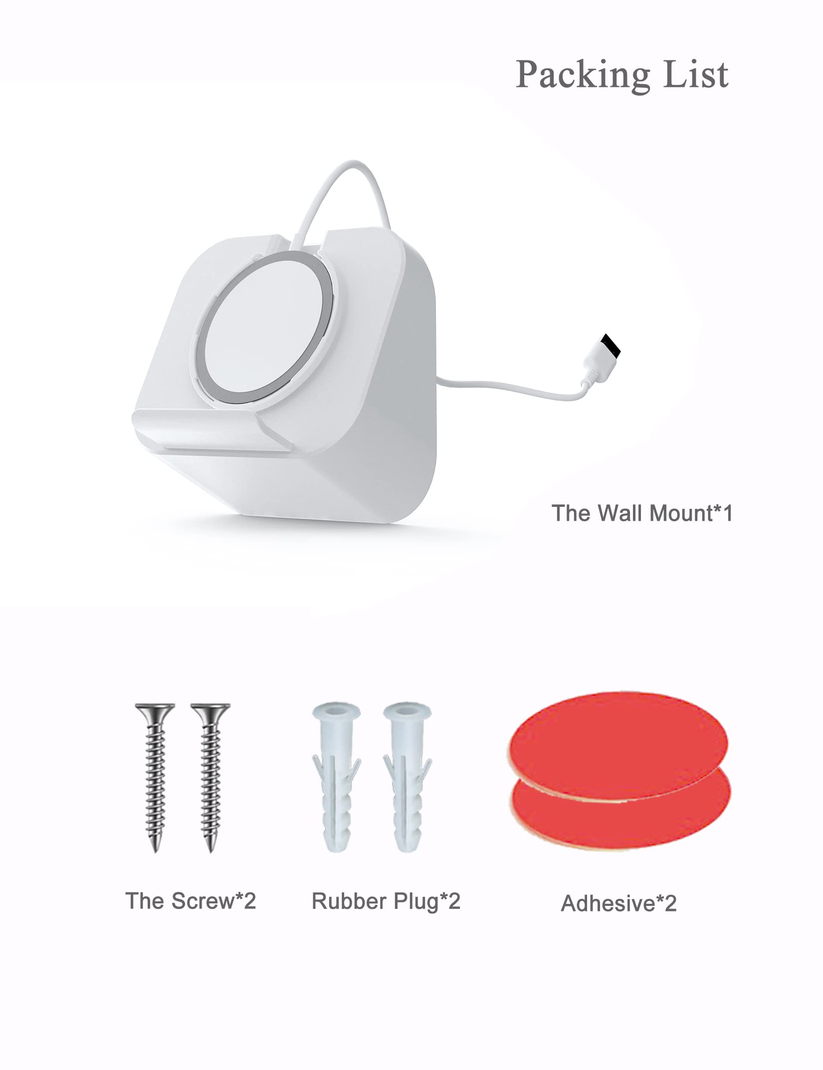 Magnetic Phone Wall Mount for Magsafe Charger - Compatible with iPhone 12/12 Pro/13 Pro Max Holder - White Magsafe Accessories (Charger Not Included) - Perfect for Bedroom, Office & Car Use