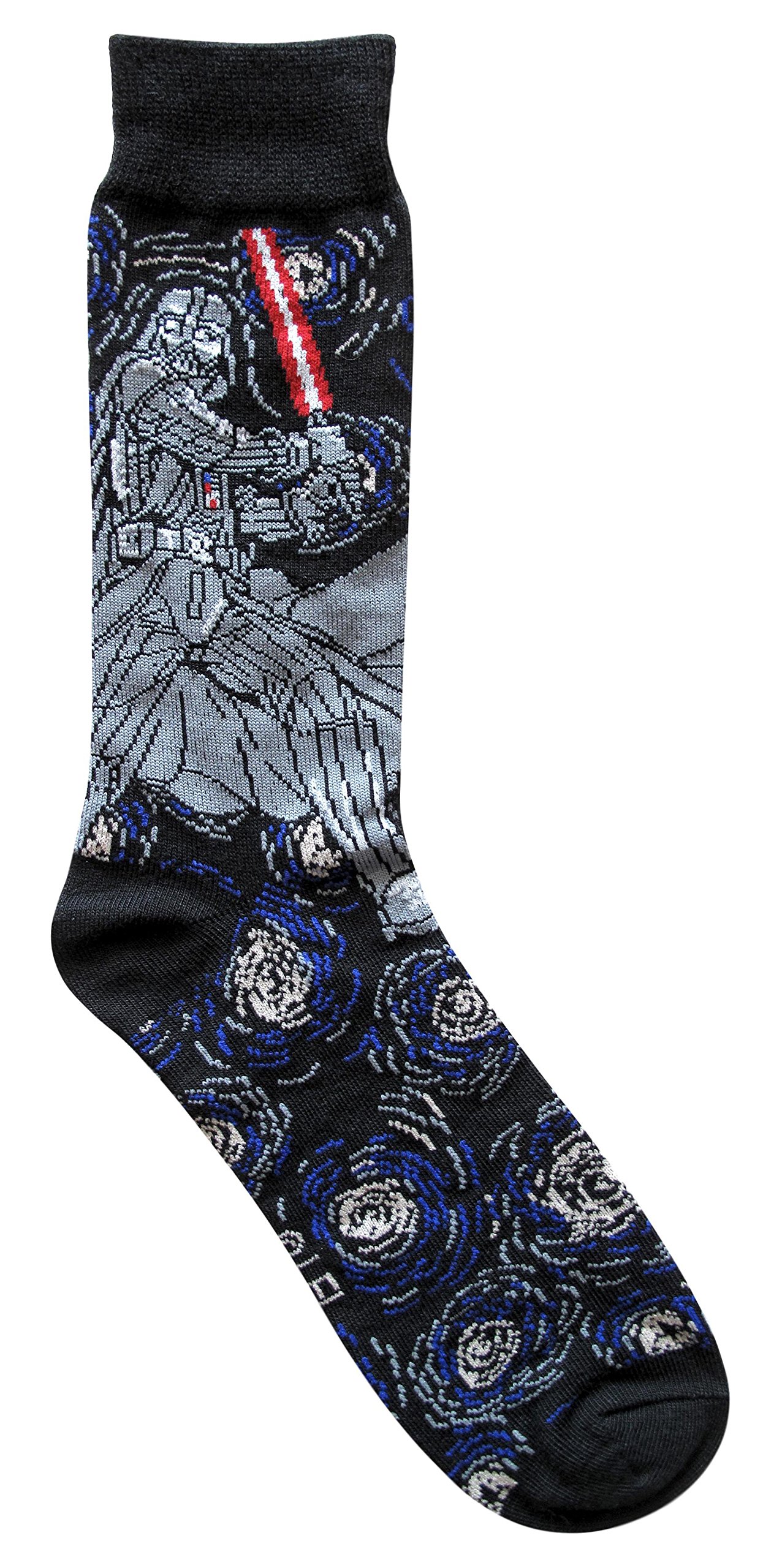 Star Wars Themed Men's Crew Socks - 5 Pair Pack (Sizes 6-12) | Galaxy Design Comfort Socks for Everyday Wear, Cosplay & Gift Giving