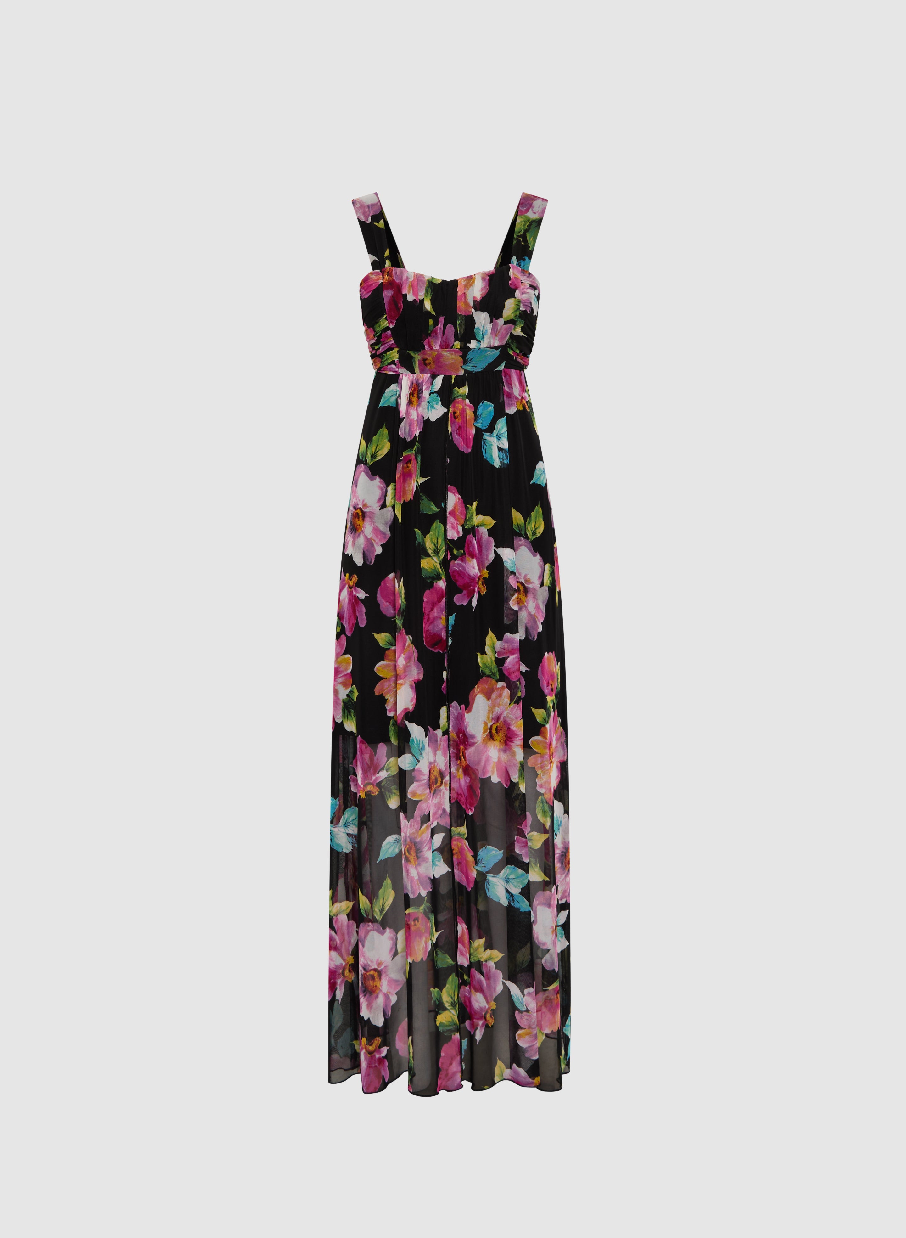Elegant Chiffon Floral Maxi Dress for Women - Summer Beach Wedding Party Guest Dress - Boho Chic Flowy Long Dress for Vacation & Special Occasions