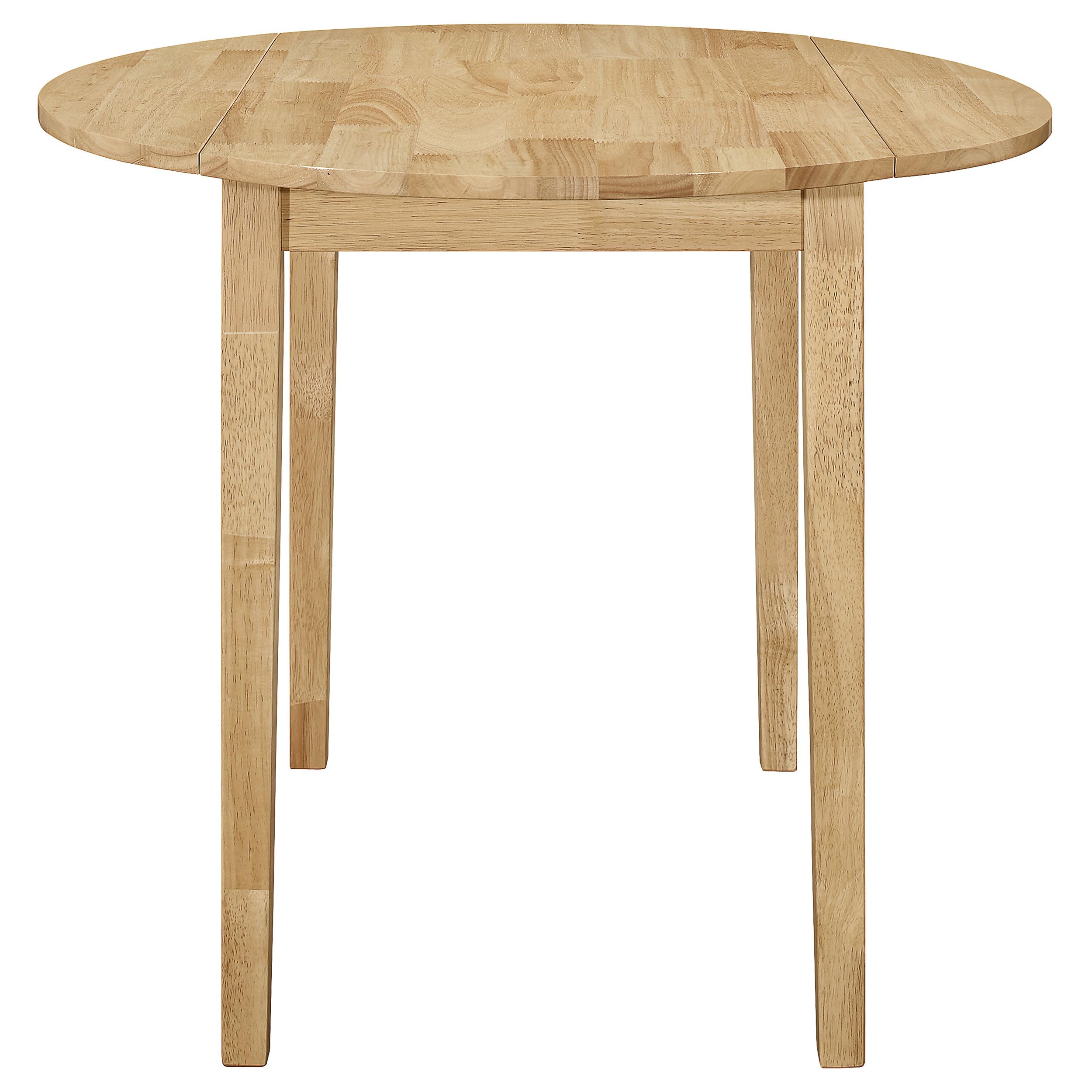 Coaster Home Furnishings 3-Piece Round Wood Dining Set with Drop Leaf Extension Table & Upholstered Ladder Back Chairs - Beige/Natural (130006) | Perfect for Small Spaces, Breakfast Nooks & Cozy Dining Areas
