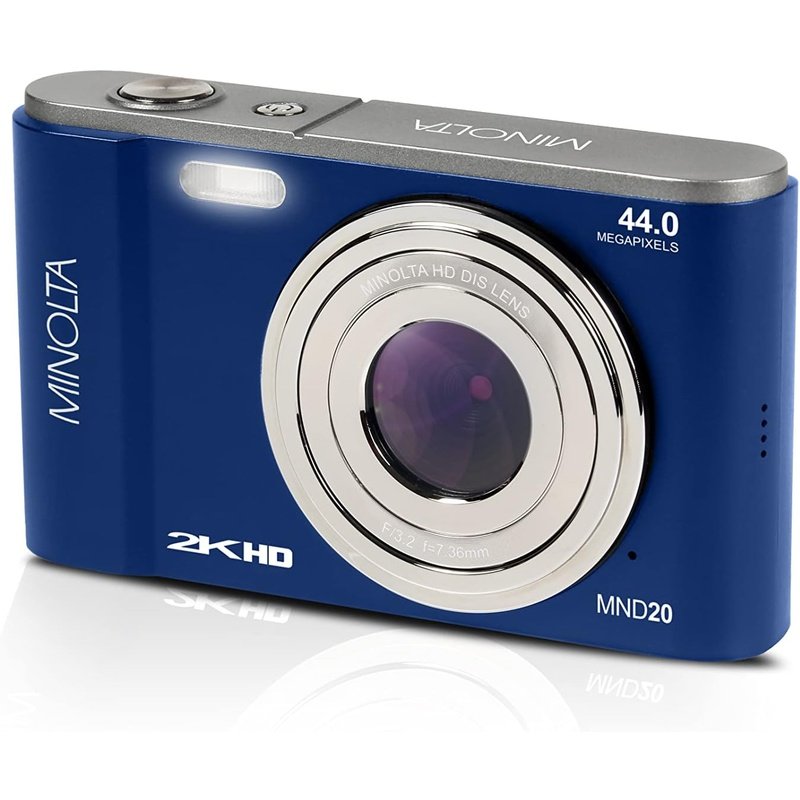 Minolta MND20 BLU 44MP 2.7K Ultra HD Digital Camera (Blue) - Professional Vlogging, Travel Photography & YouTube Content Creation
