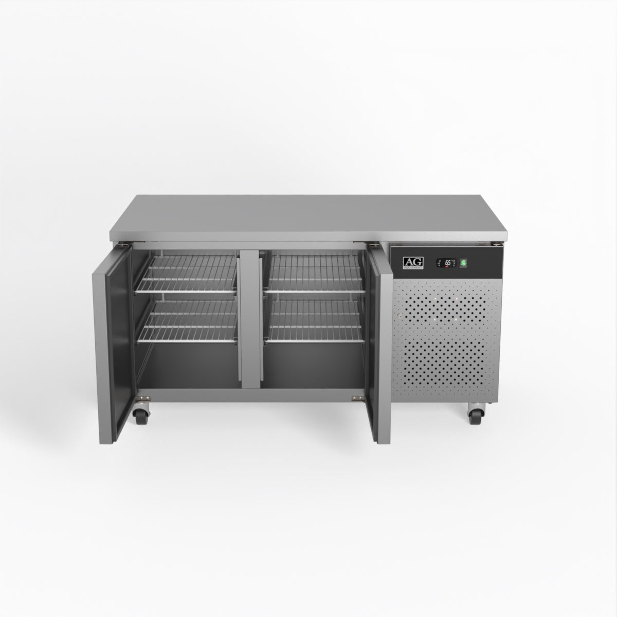 Commercial Under Counter Refrigerator - 2 Door Stainless Steel Worktop Fridge, 800mm Depth - Ideal for Restaurants, Cafes, and Commercial Kitchens
