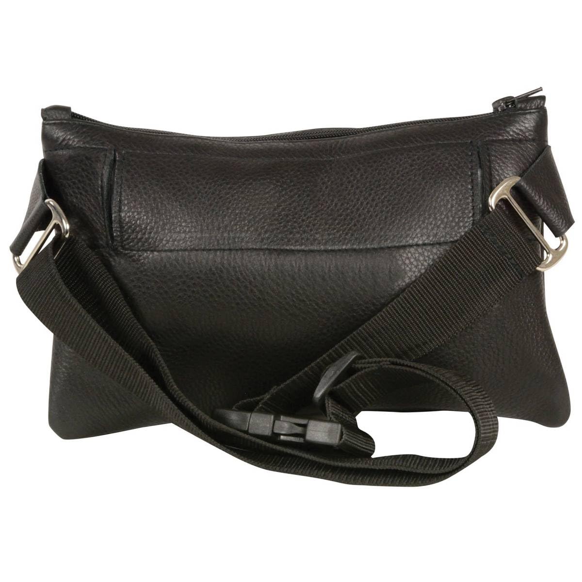 Milwaukee Leather MP8825 Women's Black Leather Belt Bag - Stylish Waist Pack for Travel, Hiking & Everyday Use