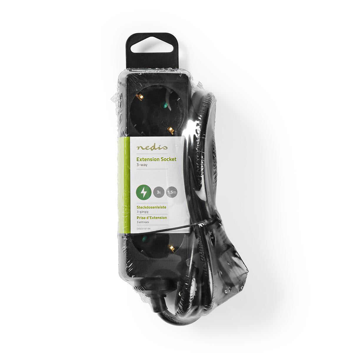16A 3-Way Grounded Power Strip with 3m Cable - Safe & Durable Extension Cord for Home, Office, and Workshop Use