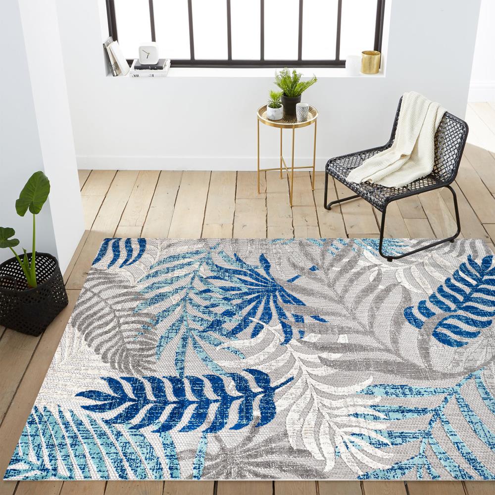 Tropical Palm Leaves Area Rug - Indoor/Outdoor Waterproof & Non-Slip - Perfect for Patio, Living Room, Bedroom & Beach House Decor