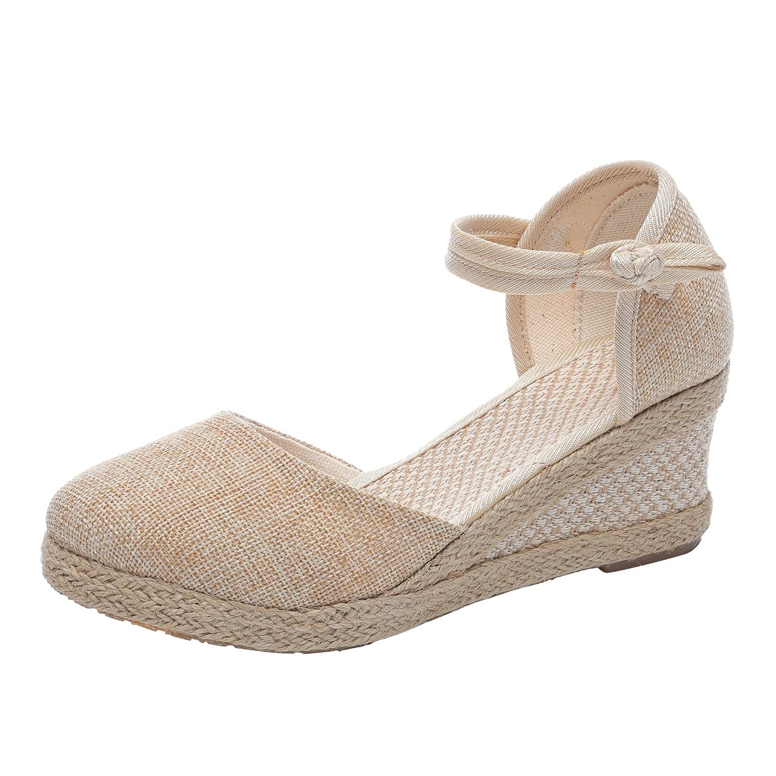 Women's Wedge Sandals with Ankle Strap - Closed Toe Platform Espadrilles for Summer | Comfortable Outdoor Walking Shoes for Beach, Vacation & Casual Wear