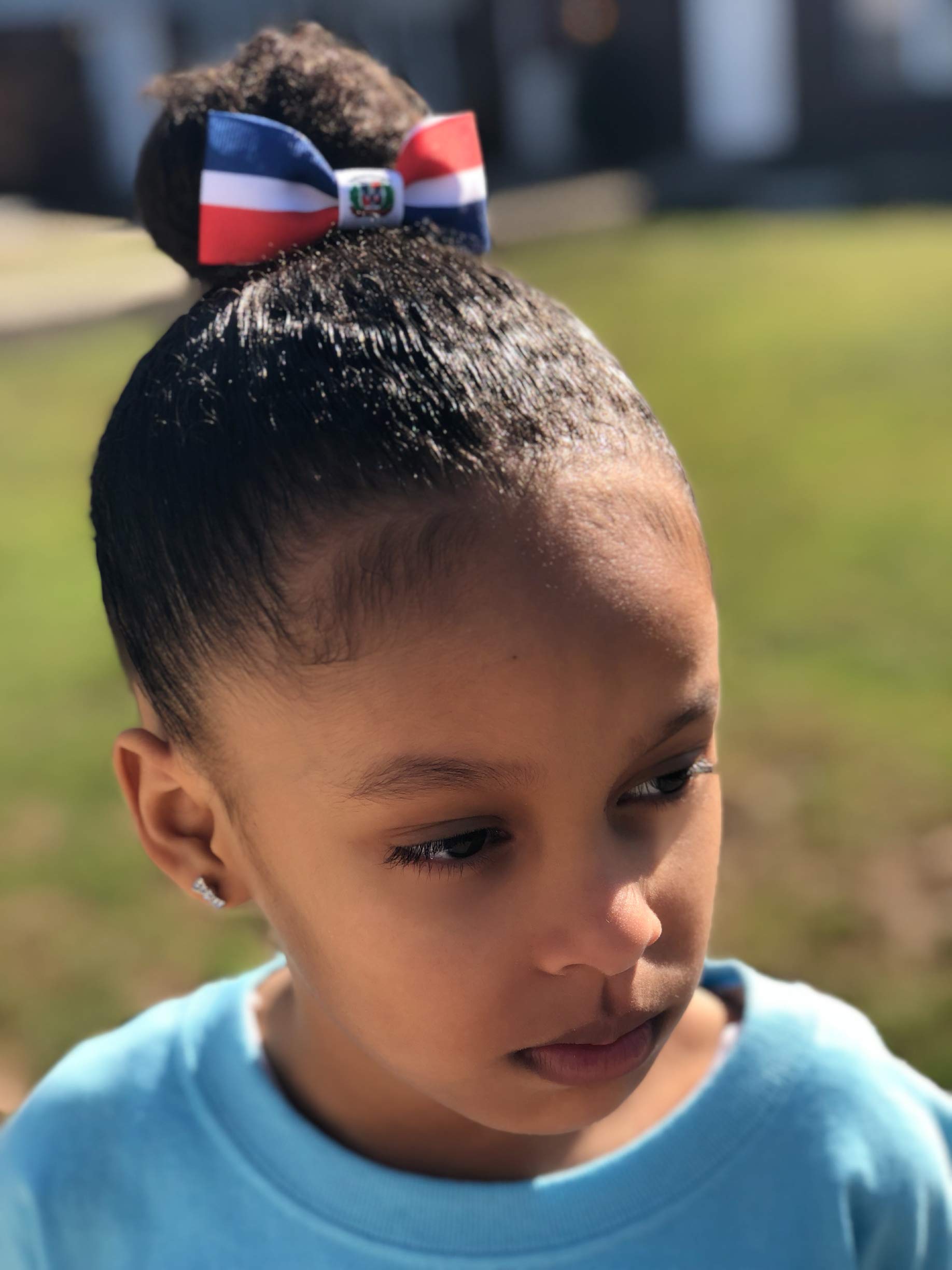Dominican Republic Flag Hair Bows for Girls & Toddlers - 3.5 Inch Hair Accessories with Clips - Perfect for School, Events, Travel & Patriotic Celebrations
