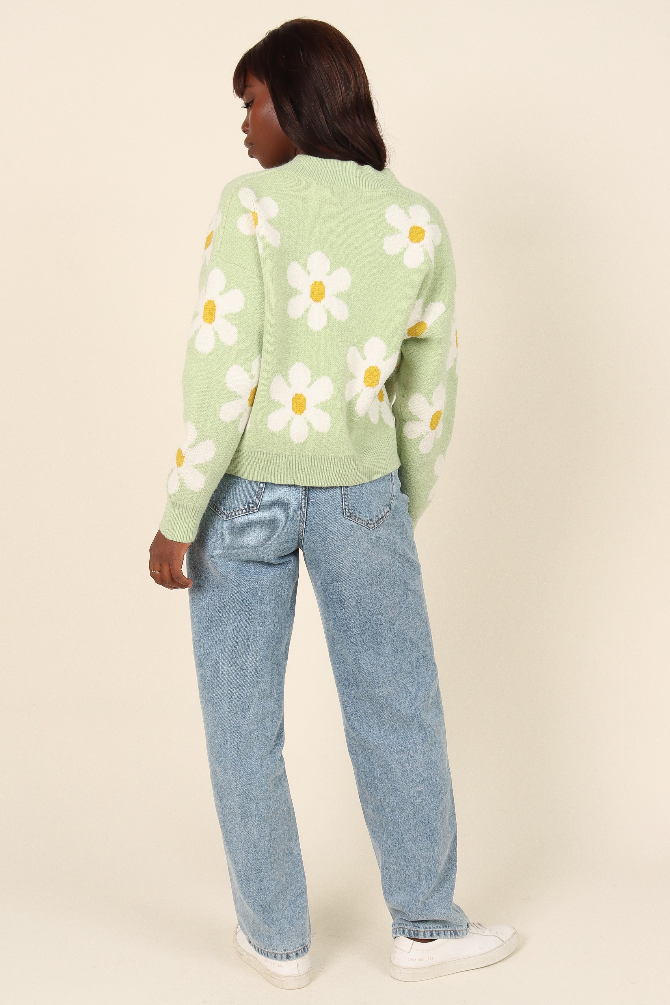 Green Daisy Cardigan for Women - Soft Knit Sweater for Casual Wear, Office & Date Nights