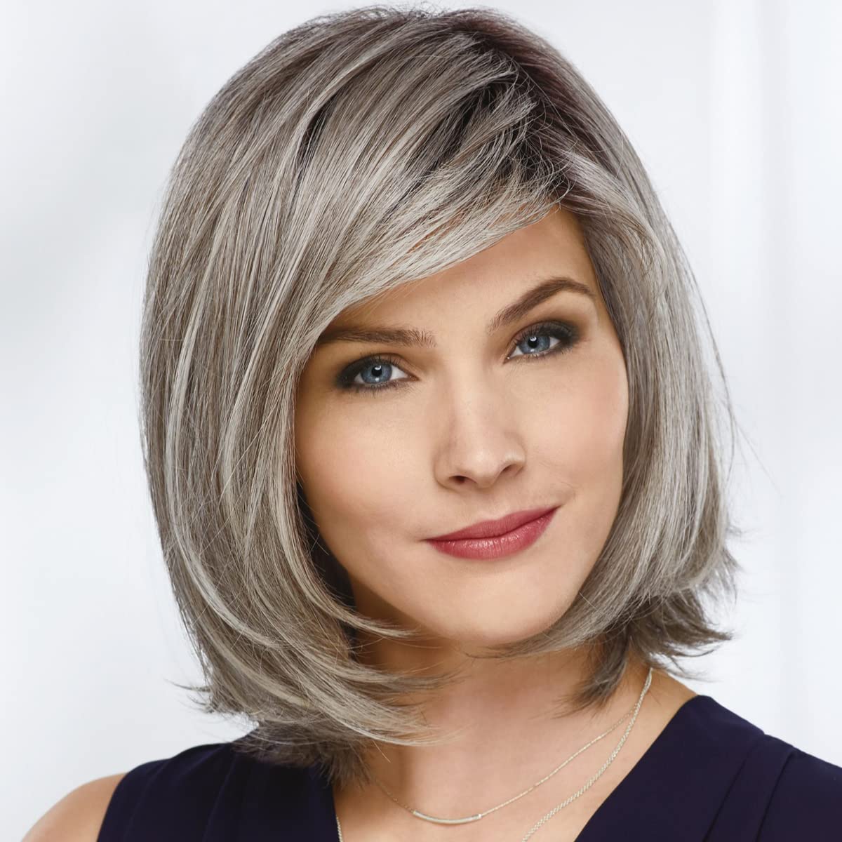 Paula Young Shannon Versafiber Wig - Mid-Length Straight Bob with Heat-Resistant & Curlable Synthetic Fibers | Multi-Tonal Blonde, Grey, Brown & Red Shades | Perfect for Daily Wear, Cosplay & Hair Loss Solutions