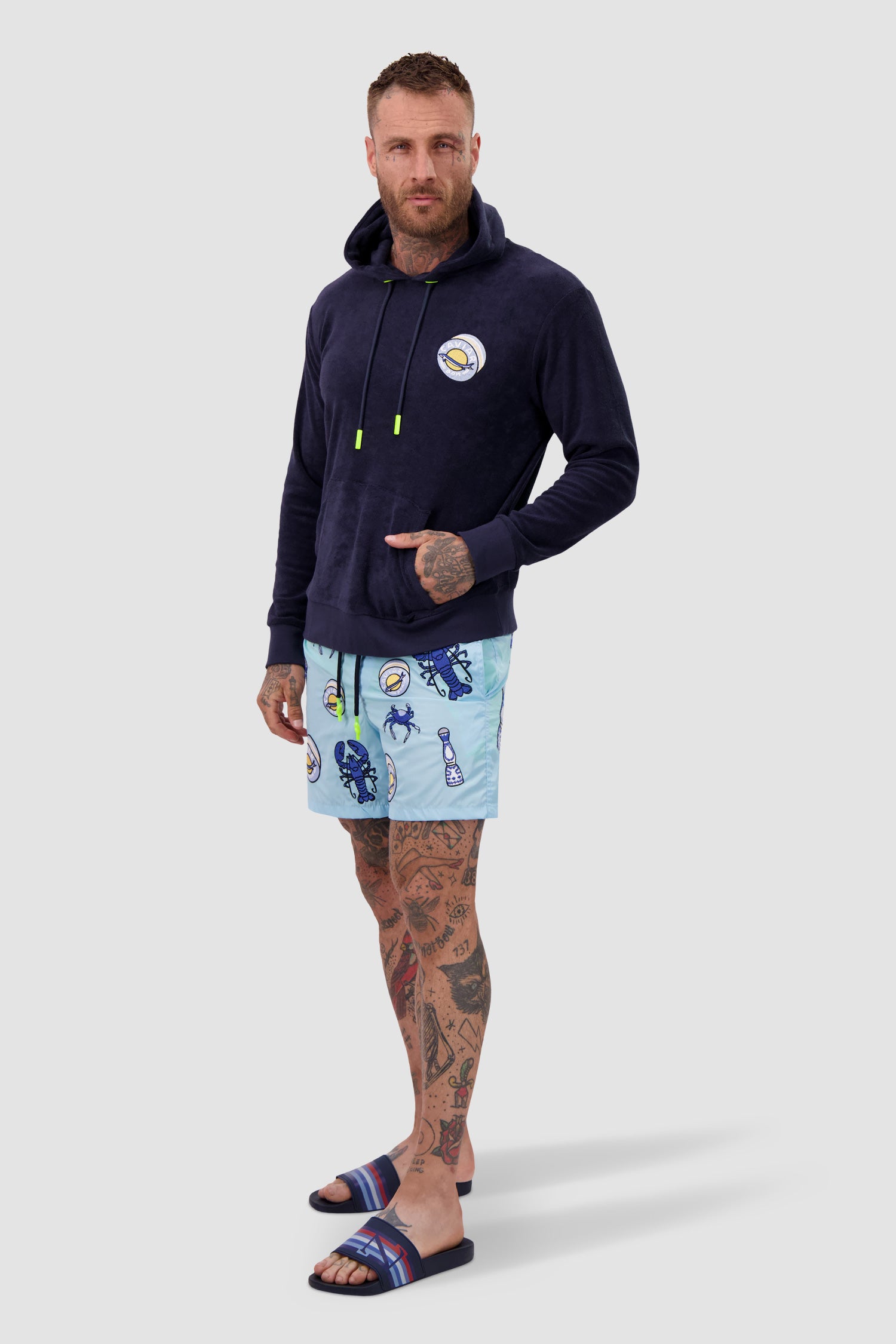 Premium Navy Blue Hoodie for Men & Women - Soft Cotton Pullover with Front Pocket - Perfect for Casual Wear, Gym, and Outdoor Activities