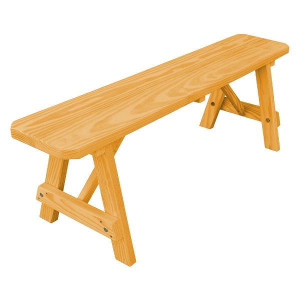 Pressure Treated Pine Traditional Bench - Durable Outdoor Garden Bench for Patio, Backyard & Park Seating - Weather-Resistant Wooden Bench for Relaxing & Socializing