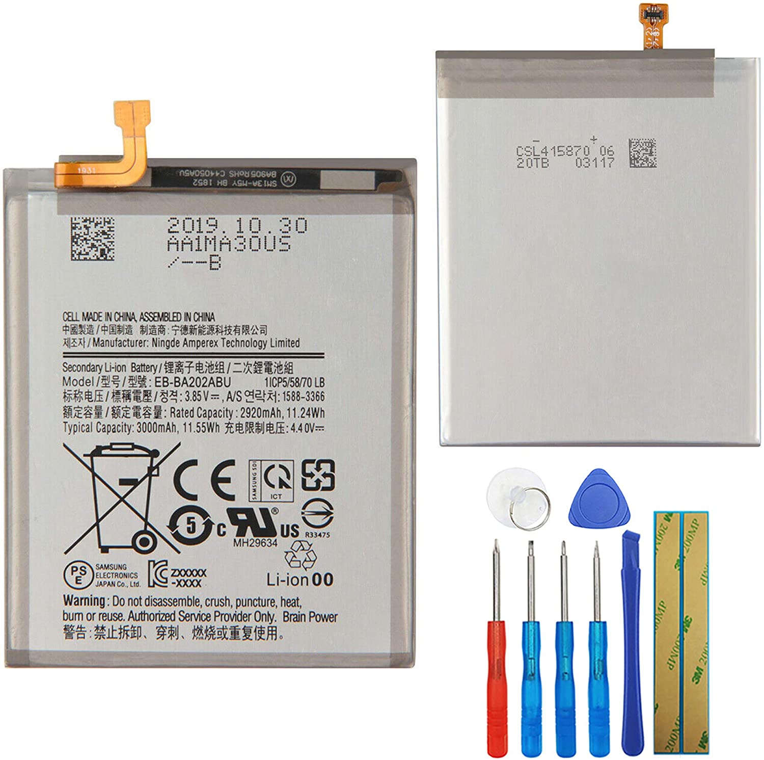 Original Samsung A10e Replacement Battery 102U SM-A102U S102DL EB-BA202ABU - Compatible with Galaxy A10e Smartphone - Perfect for Home, Travel & Emergency Power Backup