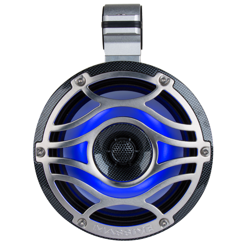 T8C 8-Inch 300W Marine Tower Coaxial LED Speakers - Waterproof Boat Audio for Outdoor Boating, Fishing & Party Entertainment