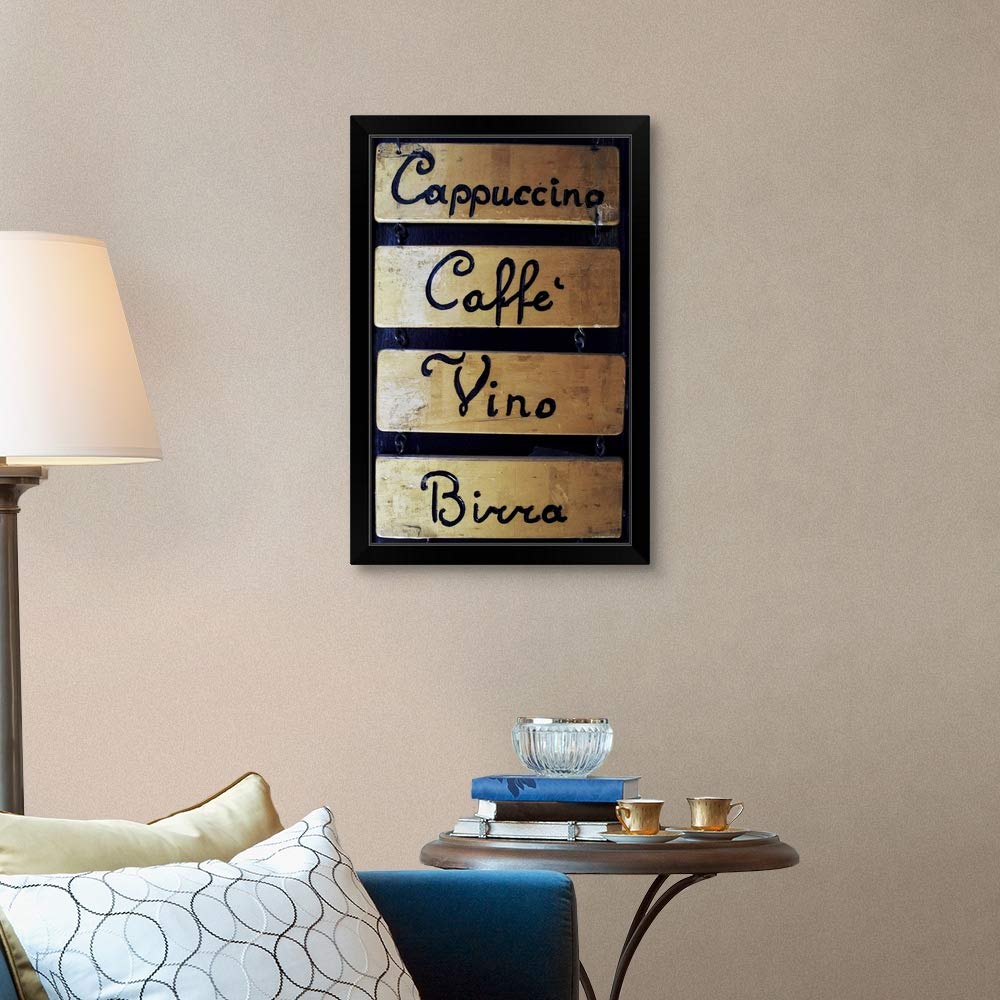 Venice Italy Veneto Coffee & Wine Black Framed Art Print - Elegant Wall Decor for Living Room, Office & Cafe