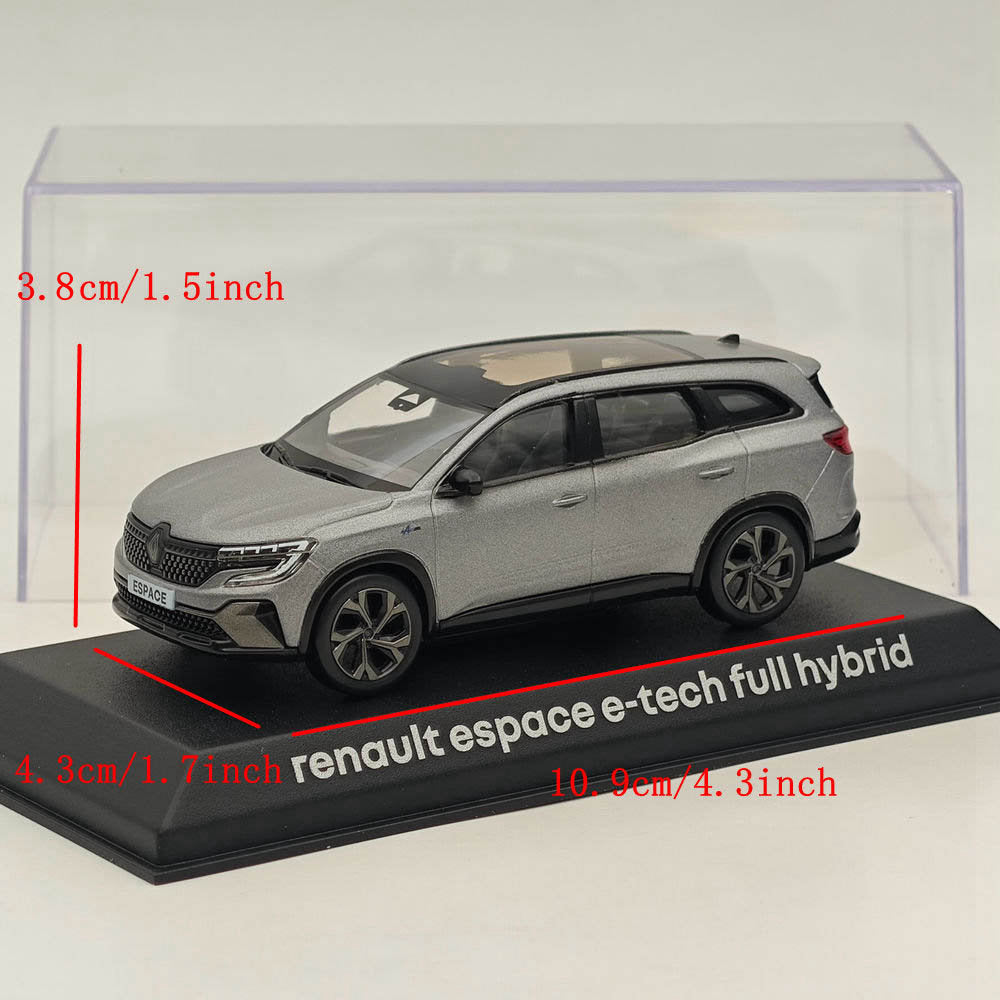 1/43 Scale Norev Renault Espace E-Tech Full Hybrid Diecast Model Car - Grey - Collectible Miniature Vehicle for Display, Gifts & Car Enthusiasts