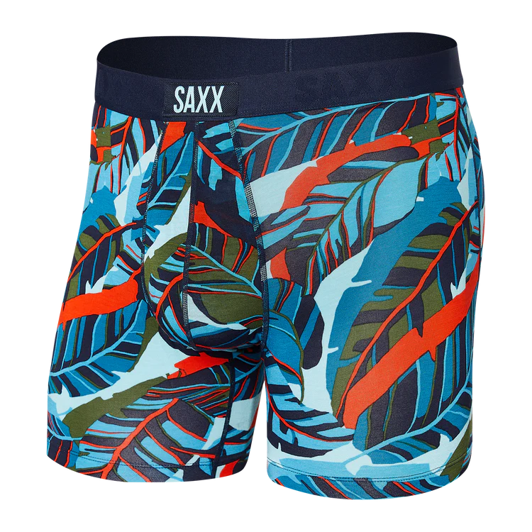 SAXX Vibe Super Soft Blue Pop Boxer Briefs for Men - Comfortable Underwear with Breathable Fabric - Perfect for Gym, Workout & Everyday Wear